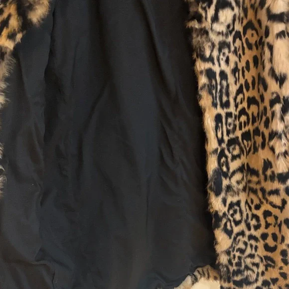 Leopard Print Rabbit Fur Coat - Picture 3 of 8